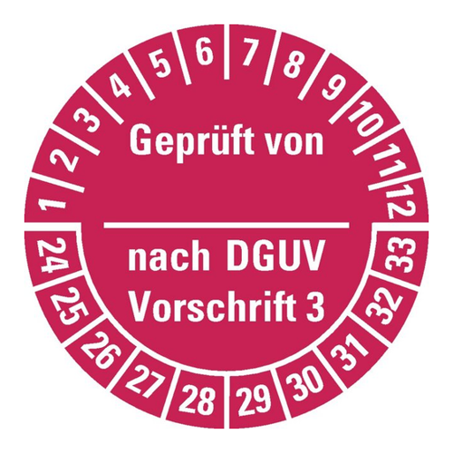 Bild von König Werbeanlagen Hinweisschild Prüfplakette – Geprüft nach DGUV Vorschriften