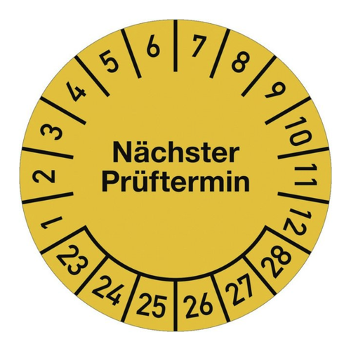 Bild von König Werbeanlagen Hinweisschild Prüfplakette Nächster Prüftermin 2023 - 2028
