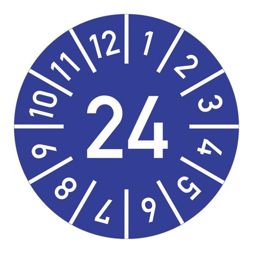 Bild von König Werbeanlagen Hinweisschild Prüfplakette Jahr 24 mit Monaten - blau