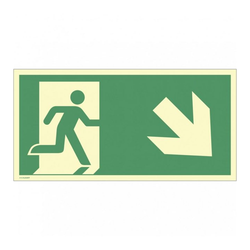 Bild von König Werbeanlagen Hinweisschild Notausgang (rechts) mit Richtungspfeil rechts unten, ISO 7010