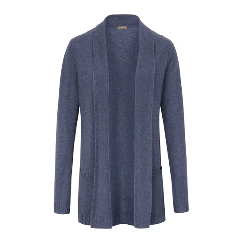 Bild von Inklusive Strickjacke aus 100% Premium-Kaschmir - Jeansblau Melange, Gr. 46 / L