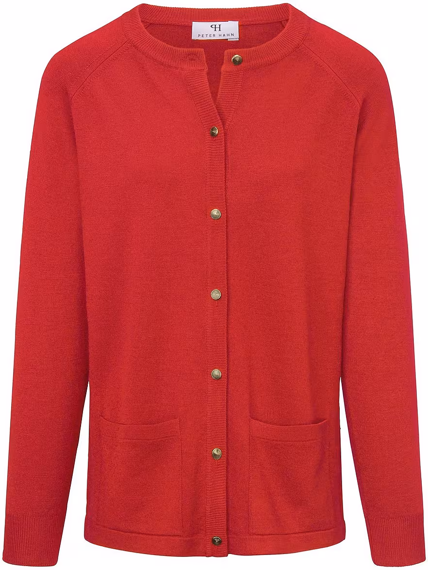 Bild von Peter Hahn - Strickjacke aus 100%Schurwolle Pure Tasmanian Wool, rot, Gr. 42 / M - Schurwolle