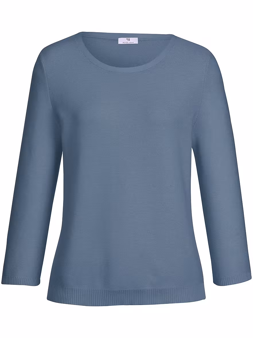 Bild von Peter Hahn - Rundhals-Pullover mit 3/4-Arm, blau, Gr. 36 / S - Baumwolle