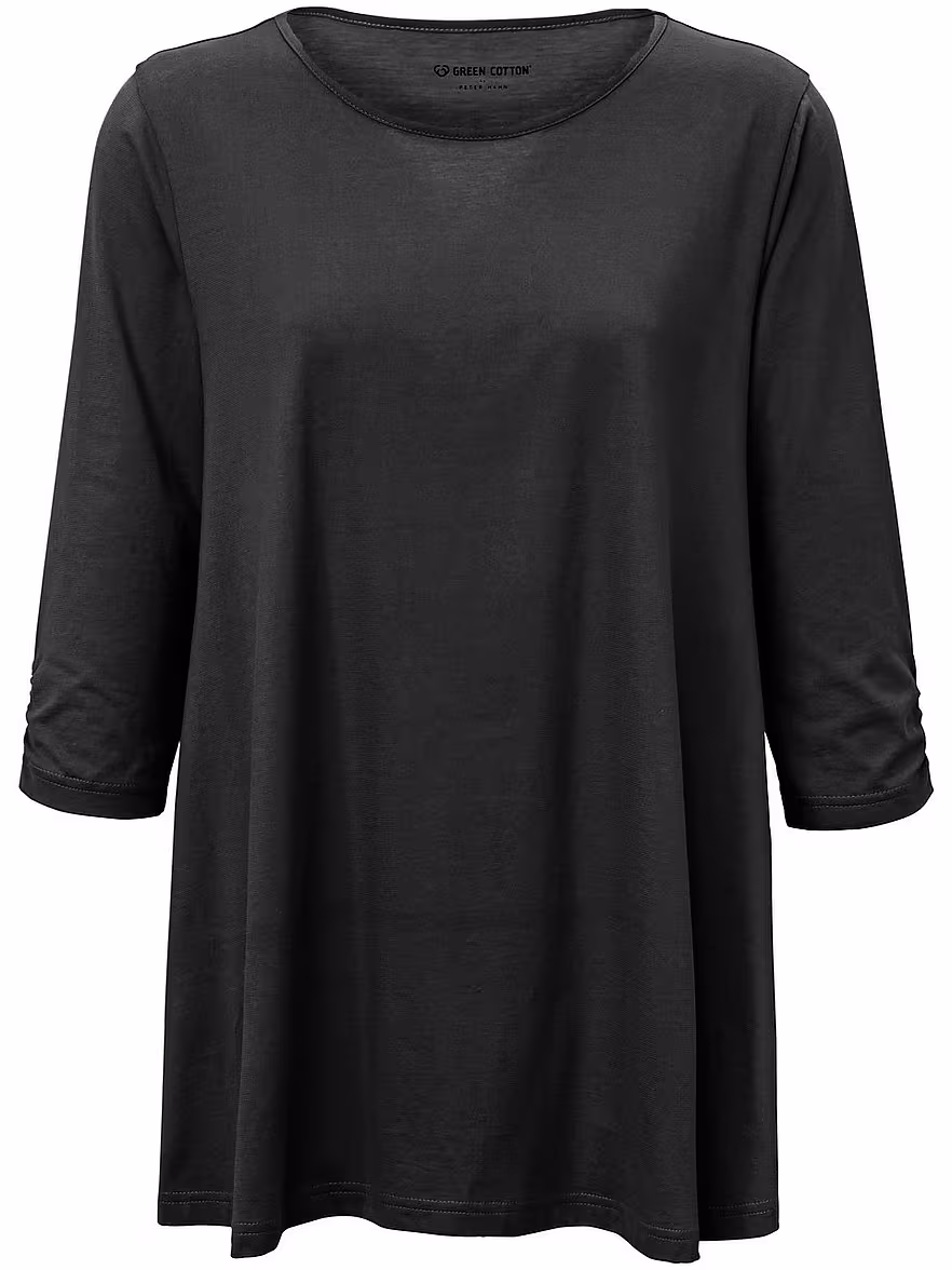 Bild von Green Cotton - Rundhals-Longshirt Filippa, schwarz, Gr. 48 / XL - Baumwolle