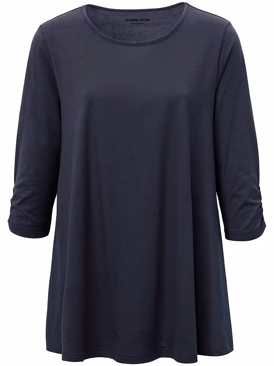 Bild von Green Cotton - Rundhals-Longshirt Filippa, blau, Gr. 44 / L - Baumwolle