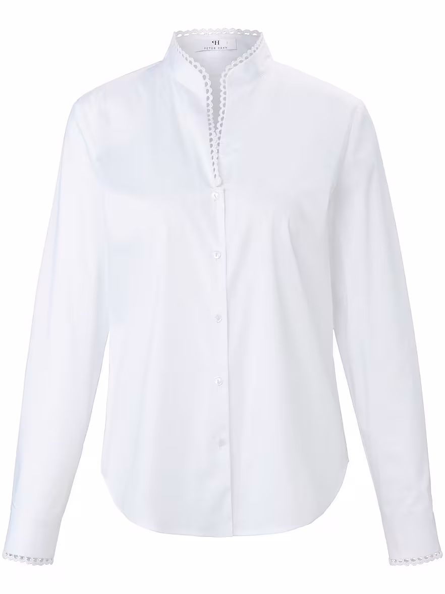 Bild von Peter Hahn - Bluse mit Stehkragen, weiss, Gr. 44 / L - Baumwolle