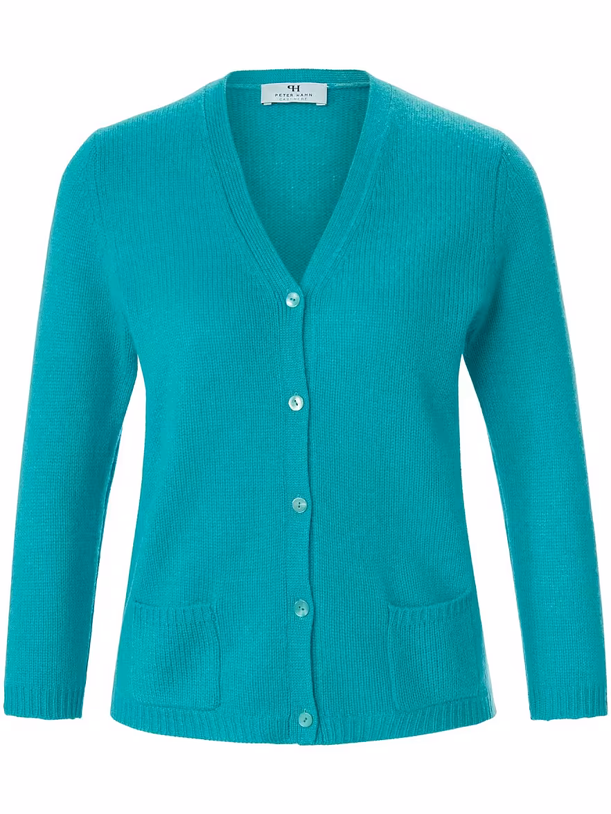 Bild von Peter Hahn - Strickjacke aus 100% Premium-Kaschmir, türkis, Gr. 44 / L - Kaschmir