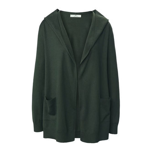 Bild von Peter Hahn - Strickjacke mit Kapuze in Oliv