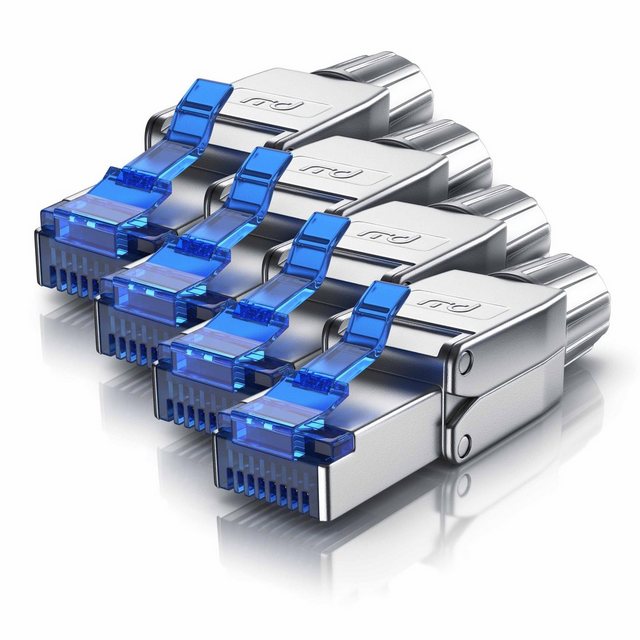 Bild von Primewire 4x Netzwerkstecker feldkonfektionierbar RJ45 CAT 8, Steckverbinder CAT8 für LAN Kabel Netzwerkkabel (Netzwerk Zubehör), Netzwerk Zubehör
