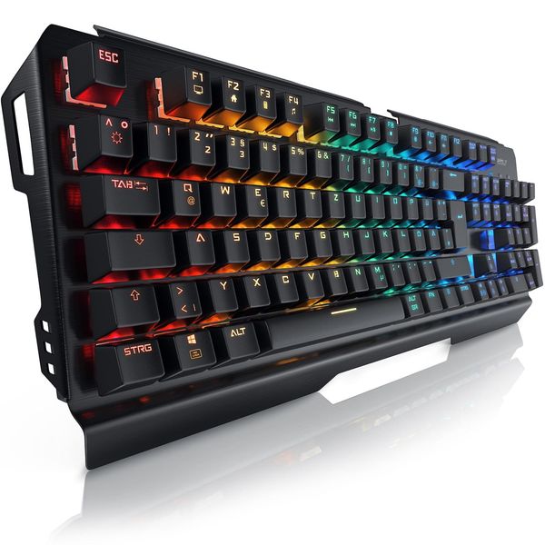 Bild von Titanwolf Gaming Tastatur, mechanisches Keyboard, Anti-Ghosting, Kailh Blue, LED-Beleuchtung (DE, Kabelgebunden), Tastatur, Schwarz