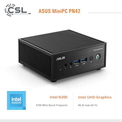 Bild von Asus Mini-PC ASUS PN42 Intel N200 Windows 11 Mini-PC (Intel®, 32 GB RAM, 2000 GB SSD, passiver CPU-Kühler)