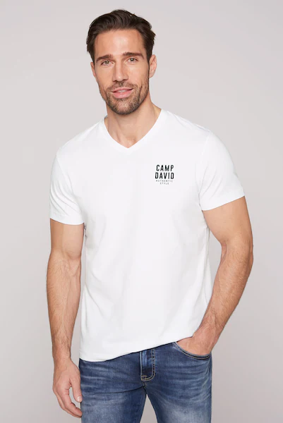 Bild von CAMP DAVID V-Shirt, mit Logo-Print auf der Brust