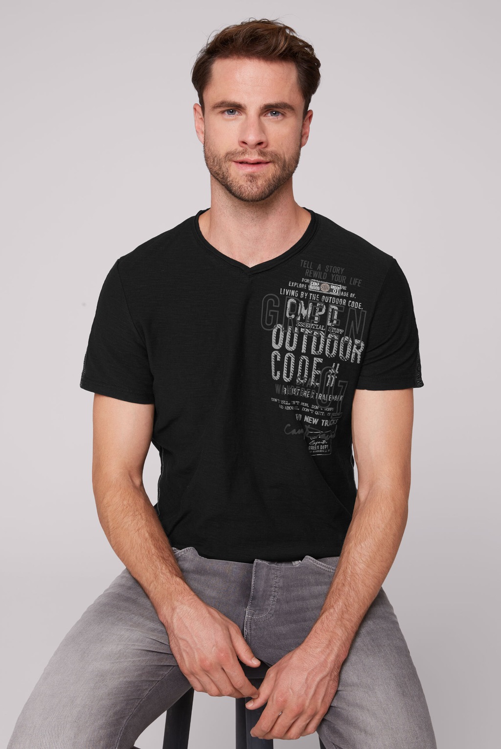 Bild von CAMP DAVID V-Shirt, aus Baumwolle