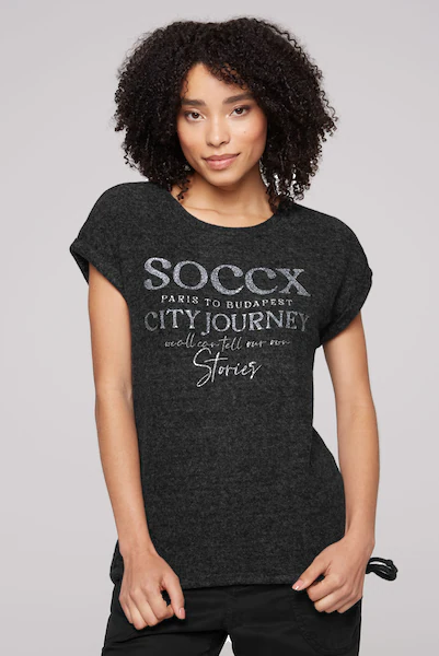 Bild von SOCCX Rundhalsshirt, mit Bindeband am Saum