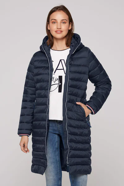 Bild von SOCCX Parka Stepp-Parka mit Kapuze und Rücken-Print Kapuze mit dekorativer Zipperkante, Print und Klettriegel