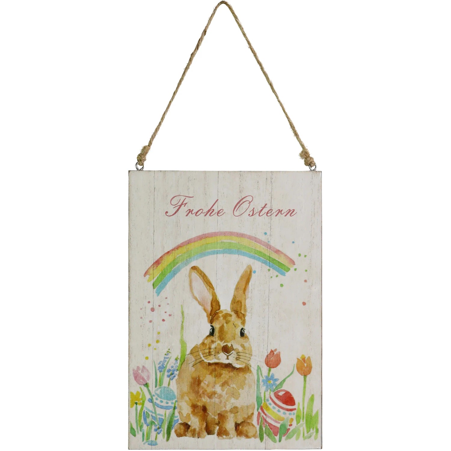 Bild von Türschild Frohe Ostern aus Holz 20 cm x 14 cm x 0,7 cm Bunt