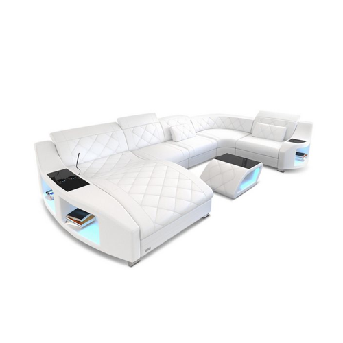 Bild von Sofa Dreams Wohnlandschaft Sofa Leder Swing U Form - Das elegante Schlafsofa für Ihr Zuhause