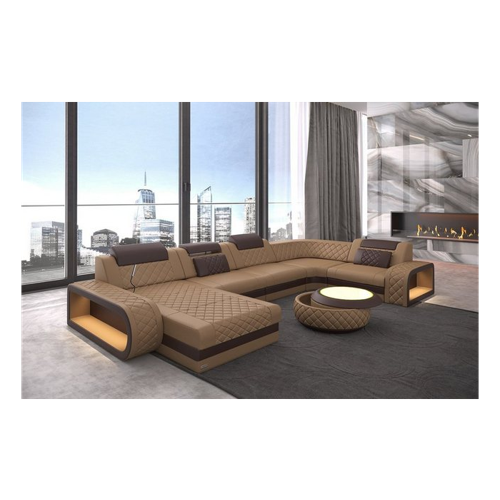 Bild von Sofa Dreams Wohnlandschaft Ledercouch Sofa Leder Berlin U Form Ledersofa