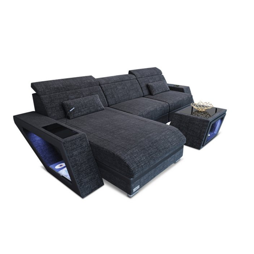 Bild von Sofa Dreams Ecksofa Stoffsofa Couch Catania L Form mit LED