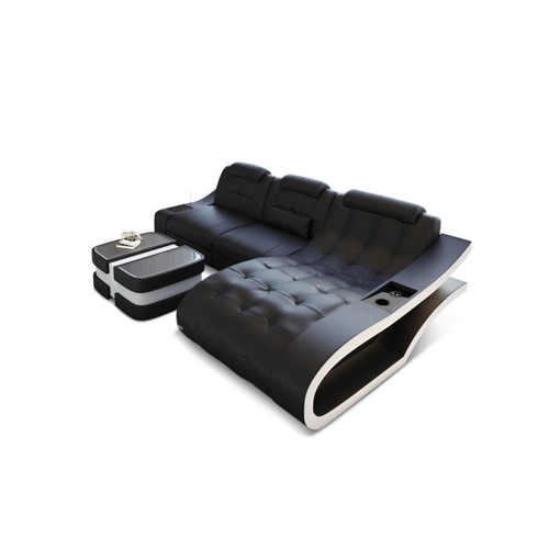 Bild von Sofa Dreams Ecksofa Leder Sofa Couch Elegante Ledercouch, L-Form Ledersofa mit LED