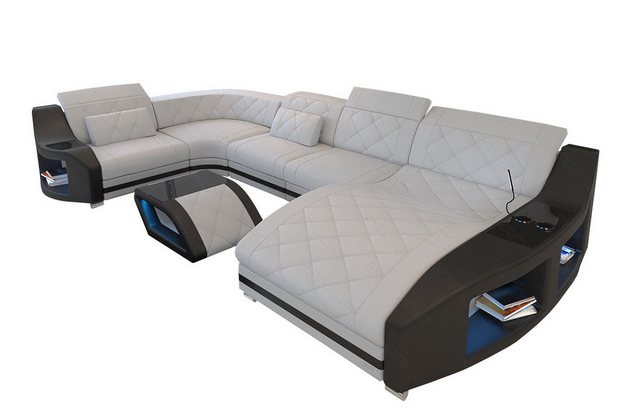 Bild von Sofa Dreams Wohnlandschaft Sofa Designersofa Polsterstoff Swing U Form M Mikrofaser Stoffsofa, Couch wahlweise mit Bettfunktion