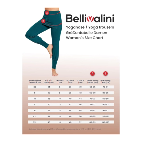 Bild von Bellivalini Damen Yogahose mit Rock – Vielseitige Trainingshose für Komfort und Stil