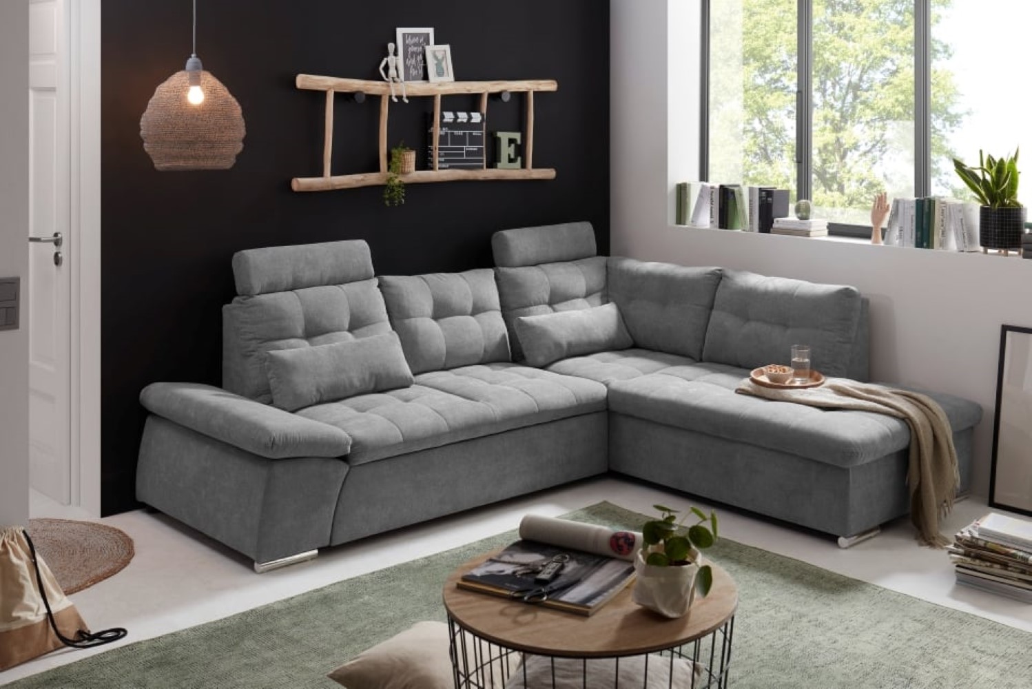 Bild von Entdecken Sie zeitlose Eleganz: Das Nalo Schlafsofa von ED Exciting Design mit verstellbaren Armlehnen und Bettkasten