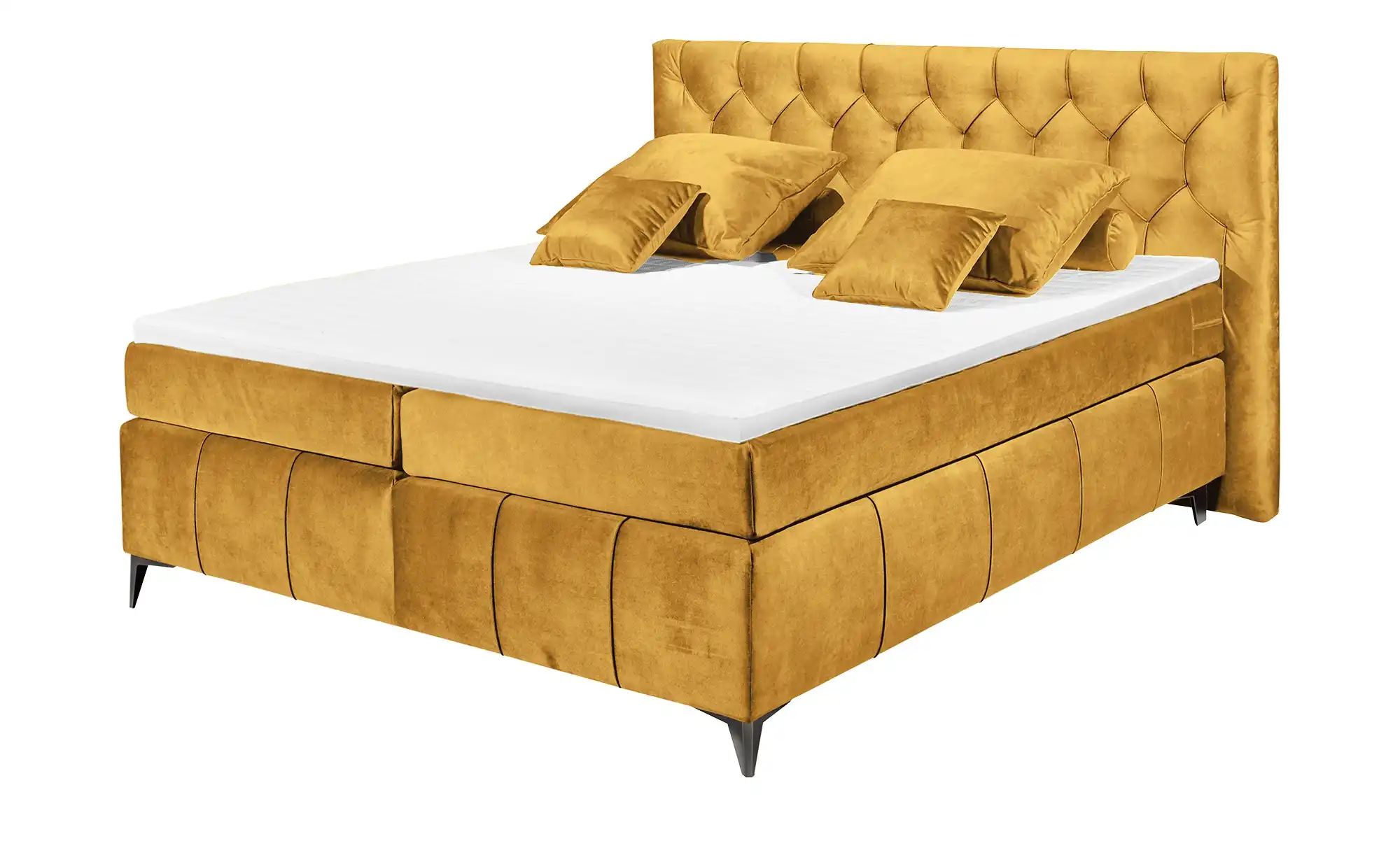 Bild von meinBett Boxspringbett  Pembroke ¦ gelb ¦ Maße (cm): B: 200 H: 121 Betten > Boxspringbetten > Boxspringbetten 180x200 - Höffner