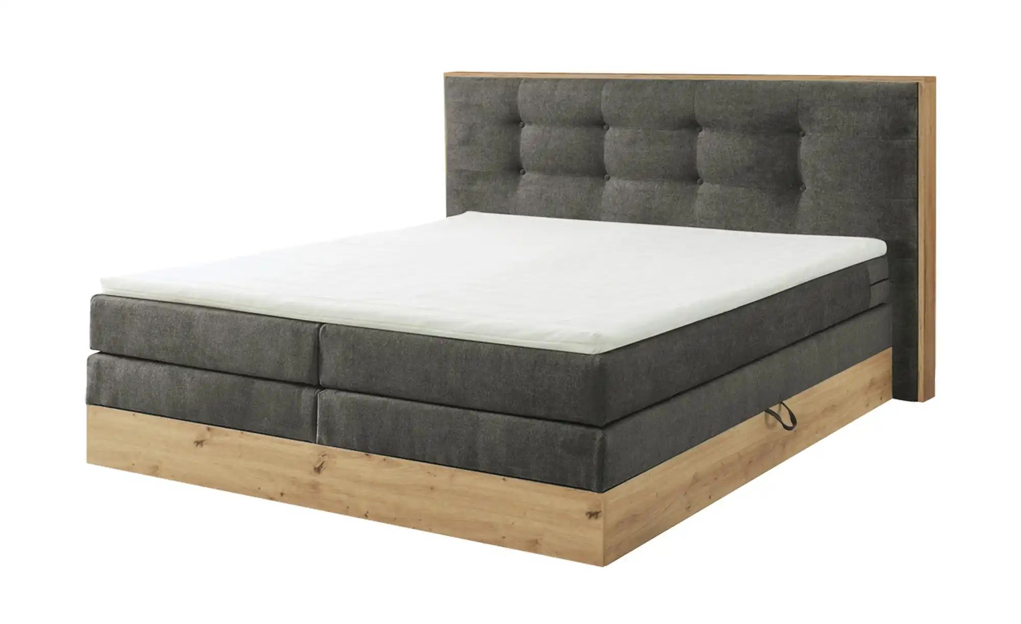 Bild von uno Boxspringbett mit Bettkasten Nox ¦ grau ¦ Maße (cm): B: 205 H: 114 Betten > Boxspringbetten > Boxspringbetten 180x200 - Höffner