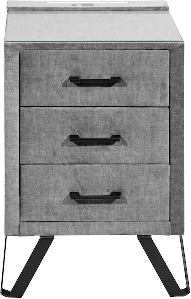 Bild von ED EXCITING DESIGN Nachtkonsole »Narvi«, inkl. drei Schubladen, LED-Beleuchtung und USB-Anschluss