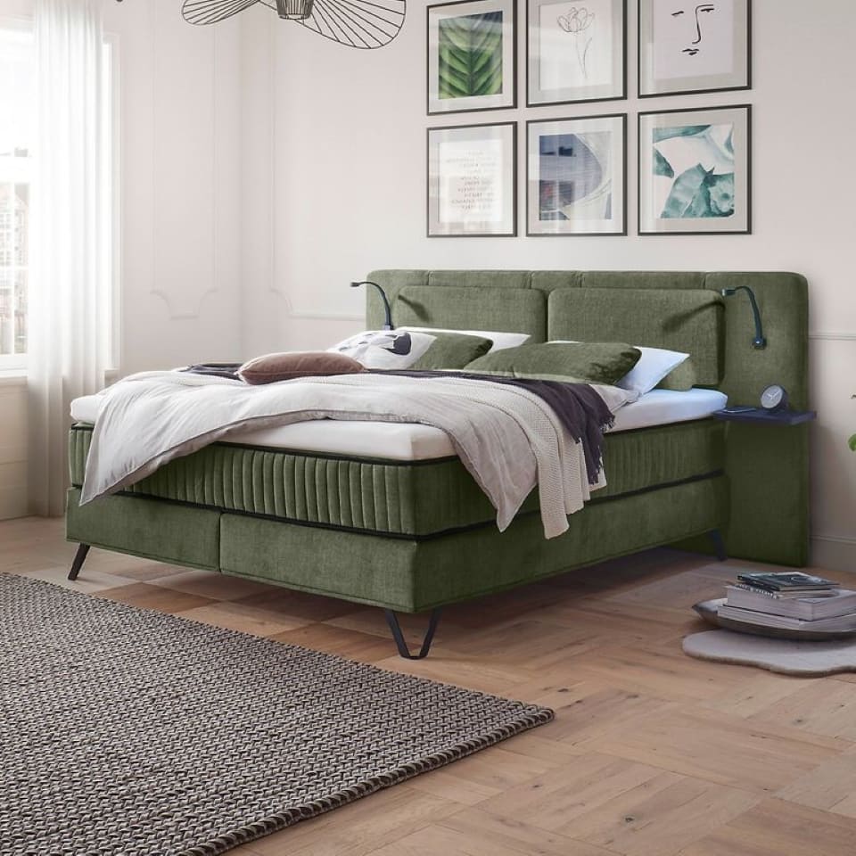 Bild von ED Exciting Design Boxspringbett Milazzo: Luxuriöser Schlafkomfort in Vogue-Mikrofaser mit 7 Farboptionen und innovativem 9-Zonen-Tonnentaschenfederkern