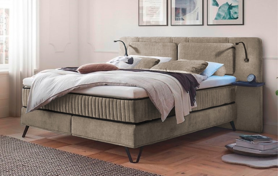 Bild von ED Exciting Design Boxspringbett Milazzo: Luxuriöser Schlafkomfort in Legacy-Mikrofaser mit 4 Farboptionen und innovativem 9-Zonen-Tonnentaschenfederkern