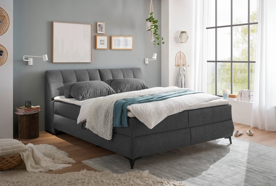 Bild von ED Exciting Design Boxbett Atlantis: Flachgewebe, Bettkasten, Topper – Myhomelando, verschiedene Größen &amp; Farben