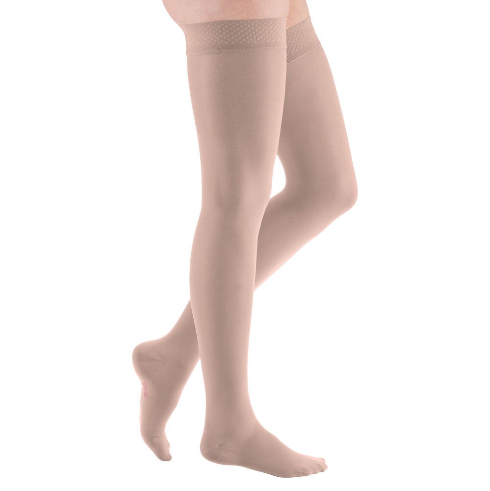 Bild von mediven elegance CCL2 AG Schenkelstrümpfe kurz (62-71 cm) Flächenhaftband Rose