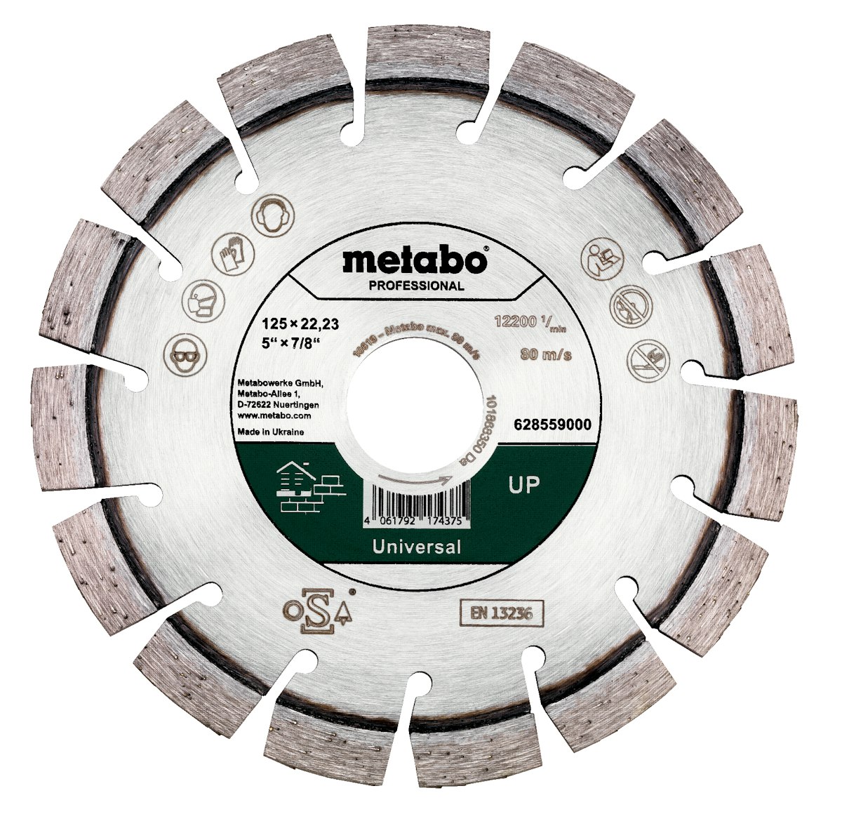 Bild von Metabo 628559000 Diamanttrennscheibe Durchmesser 125mm Bohrungs-Ø 22.23mm 1St.
