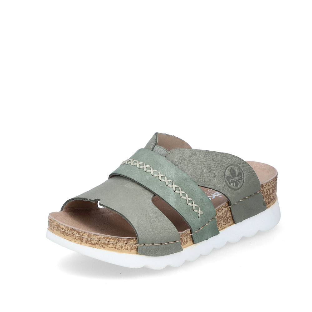 Bild von Rieker Pantolette, Keilabsatz, Sommerschuh, Schlappen mit Leder-Innensohle