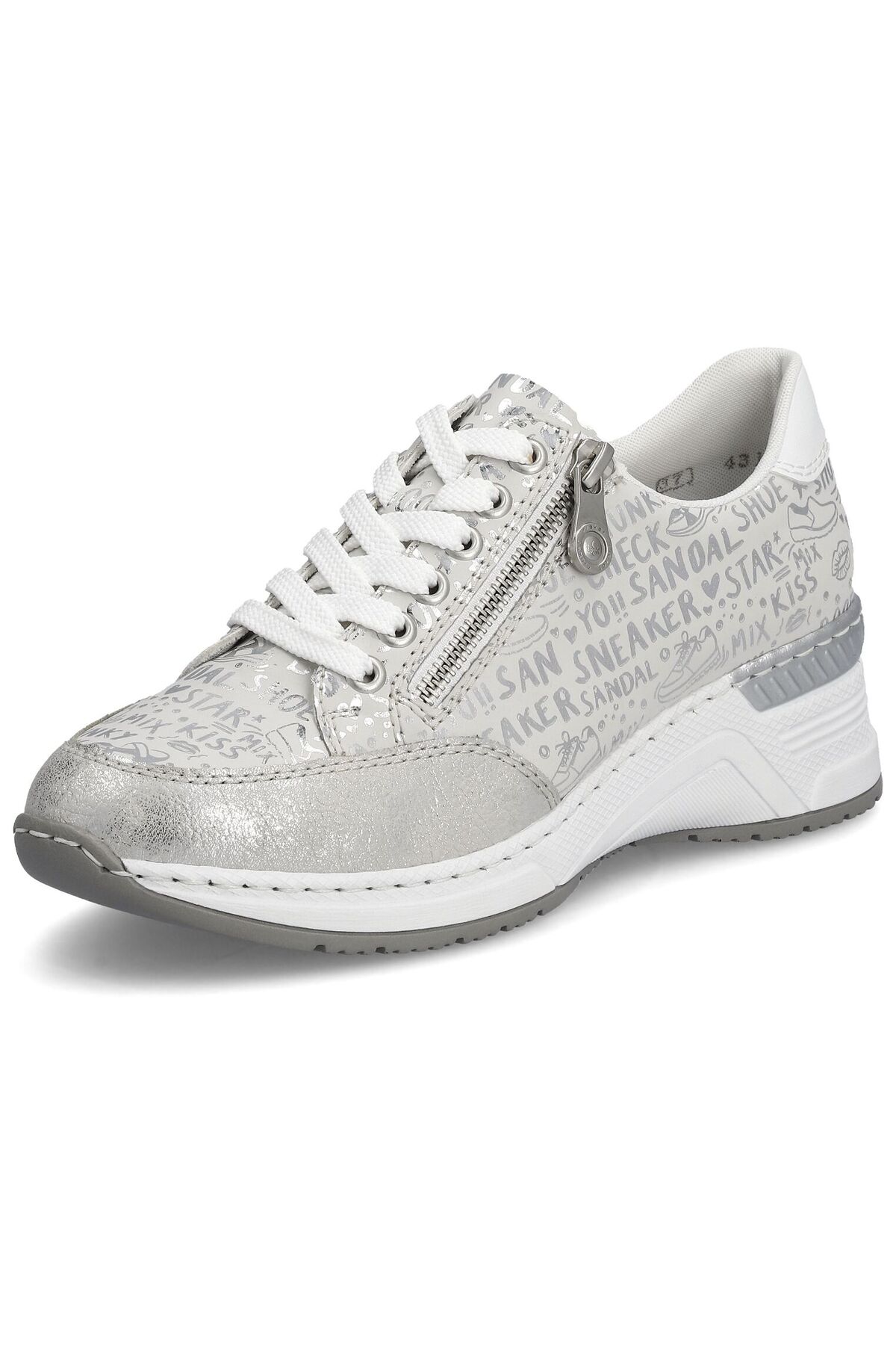 Bild von Rieker Sneaker mit Lettern bedruckt, Freizeitschuh, Halbschuh, Schnürschuh
