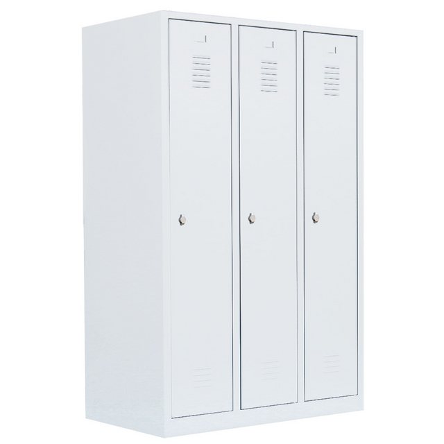 Bild von Steelboxx Spind 3er Spind/Garderobenschrank Spindschrank 1800 x 1185 x 500 mm (1-St) Komplett verschweißt und montiert, keine Montage erforderlich