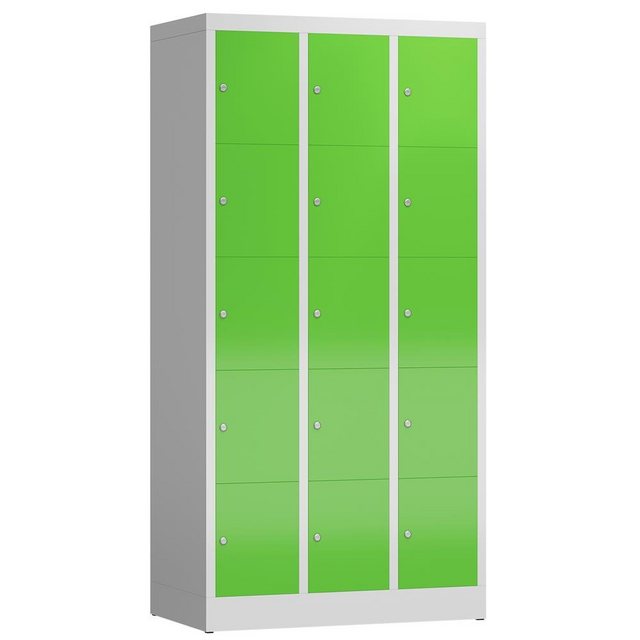Bild von Steelboxx Fächerschrank ClassiX Schließfachschrank, 3 Abteile à 5 Fächer, 1800 x 870 x 500 mm (1-St) Komplett verschweißt und montiert - keine Montage erforderlich