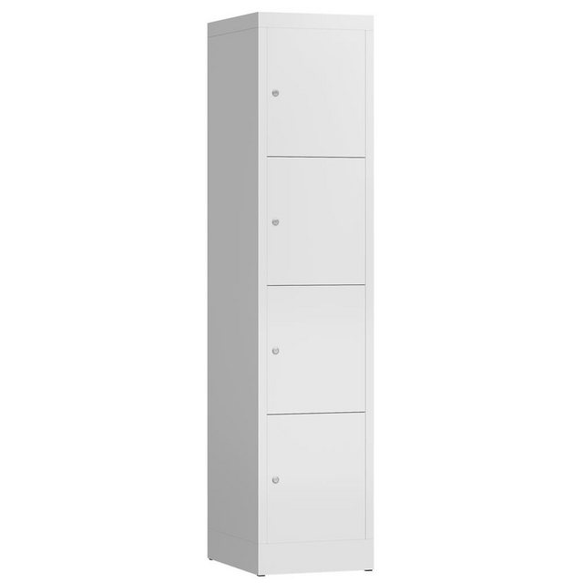 Bild von Steelboxx Fächerschrank Schließfachschrank 4 Fächer Spindschrank (1-St) komplett montiert, keine Montage notwendig