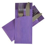 Bild von Pochetto Bestecktaschen 200x85mm violett marmor inkl. Serviette, 520 Stk.