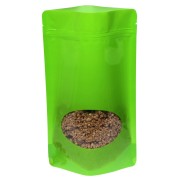 Bild von Standbodenbeutel PET hellgrün glänzend, mit Fenster, 110x185x65mm, 1000 Stk.
