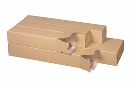 Bild von Versandhülsen  435x105x105mm PLAN BOX braun quadratisch mit Selbstklebeverschluss & Aufreißfaden