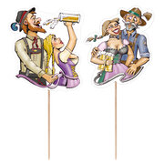 Bild von Deko-Picker "Trachtenpärchen Oktoberfest", 160 mm, 100 Stk.