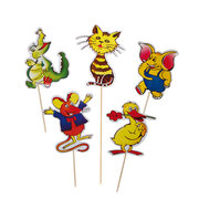 Bild von Deko-Picker "Tiere-Mix", 20cm, 100 Stk.