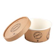Bild von BIO Eisbecher aus Karton mit passendem Deckel 240ml O9.5cm, 50 Stk.