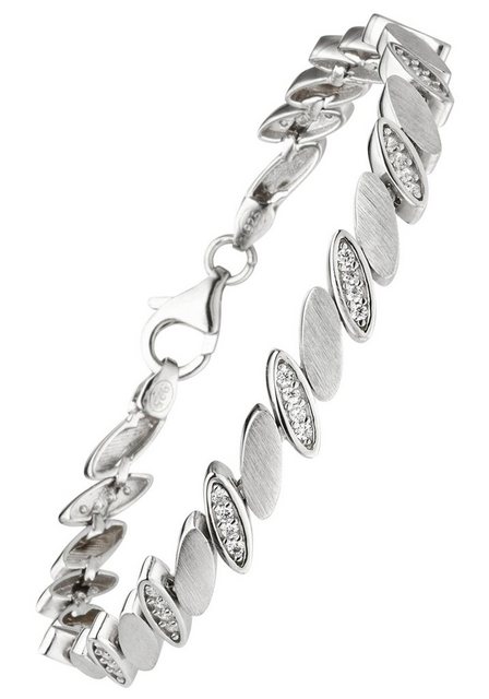 Bild von JOBO Armband, 925 Silber matt mit 52 Zirkonia 19 cm