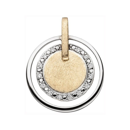 Bild von JOBO Kettenanhänger mit 14 Diamanten, 585 Gold bicolor
