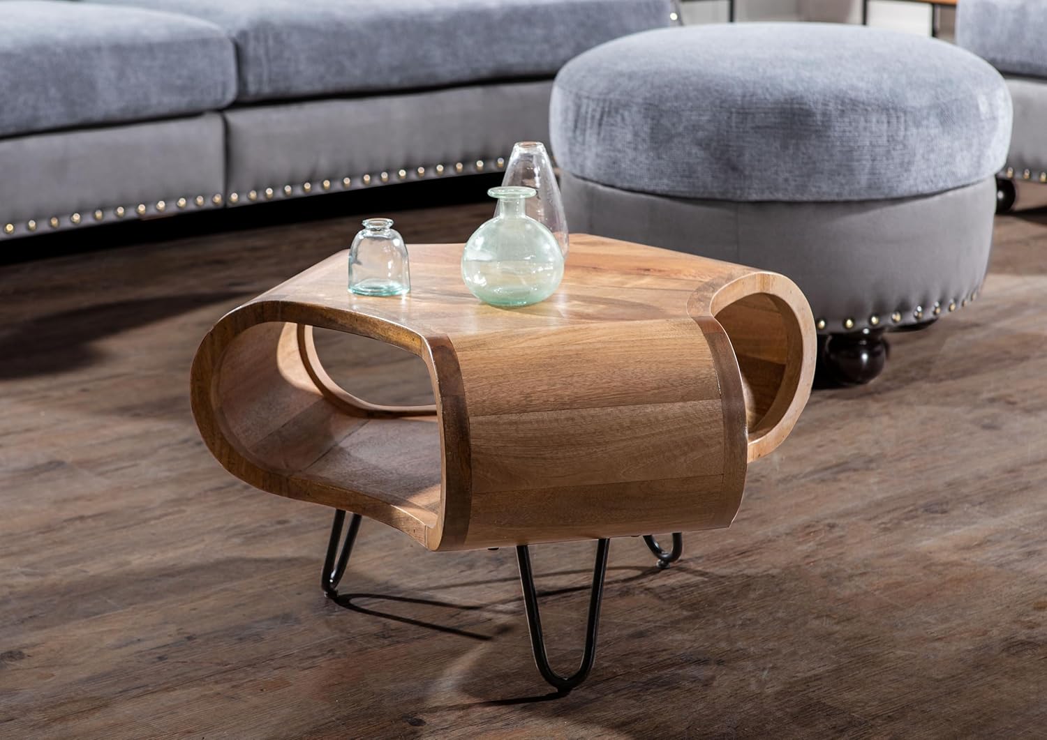 Bild von Gutmann Factory Siesta Couchtisch, Wohnzimertisch, Sofatisch, Beistelltisch aus Mango massiv, Mangoholz, Natur, B60 T70 H40 cm