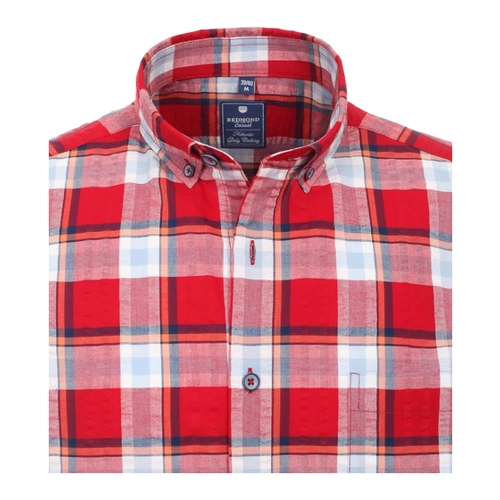 Bild von Redmond Freizeithemd Kurzarm kariert Comfort Fit 50 rot M